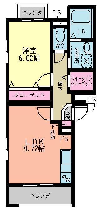 アルメール(1LDK/3階)の間取り写真
