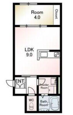 ミオーナ板付(1LDK/2階)の間取り写真