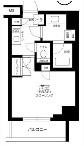 SYFORME HIGASHI-AZABU(1K/2階)の間取り写真