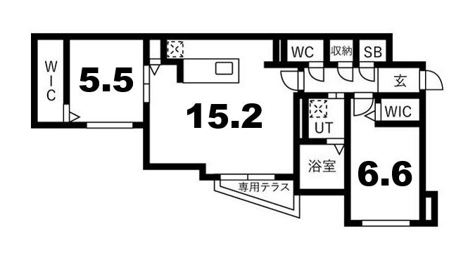 A-BIC厚別中央(2LDK/1階)の間取り写真