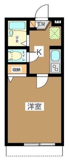 アップヒルズ西馬込(1K/1階)の間取り写真