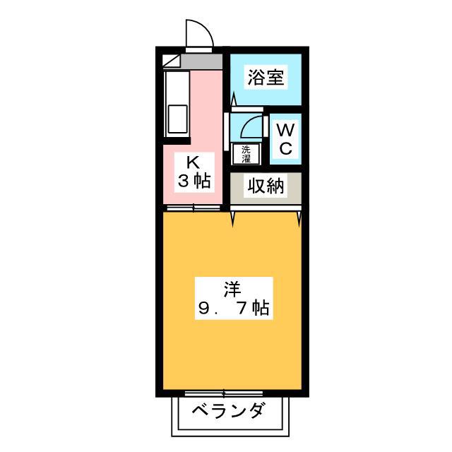 エクセール松岡B(1K/1階)の間取り写真