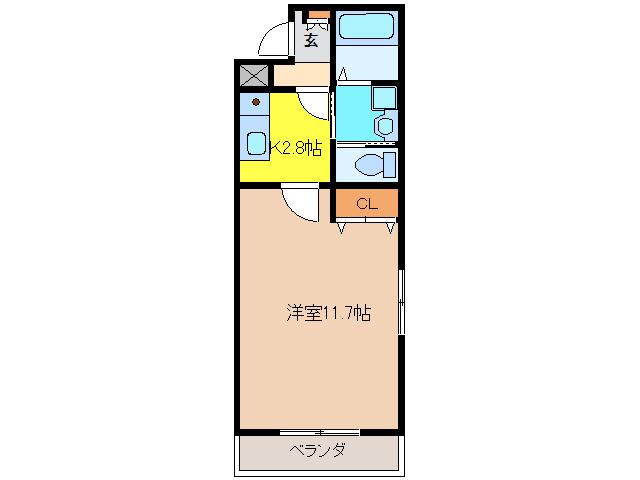 プリミエール犬山(1K/3階)の間取り写真