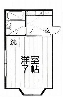 ゴールドクレスト(1K/2階)の間取り写真