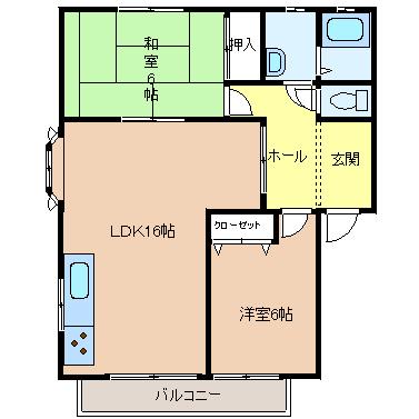 MYHビル(2LDK/3階)の間取り写真