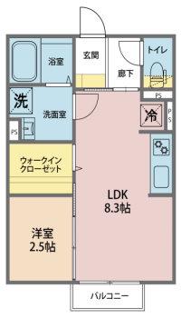 メゾン・ド・シュシュ(1LDK/1階)の間取り写真