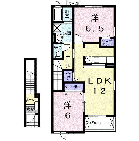 T.サニー 2(2LDK/2階)の間取り写真