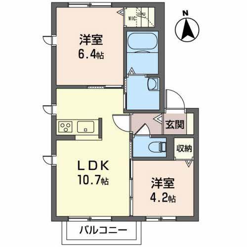 エコープラザ XV(2LDK/2階)の間取り写真