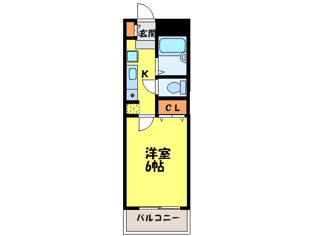サントピア大橋(1K/6階)の間取り写真