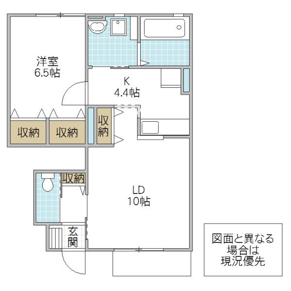ドレッセ桜(1LDK/1階)の間取り写真