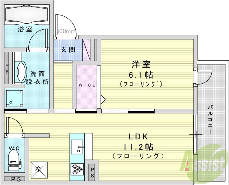 D-RESIDENCE蛍池東町(1LDK/2階)の間取り写真