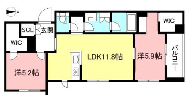 マグノリア世田谷II(2LDK/4階)の間取り写真