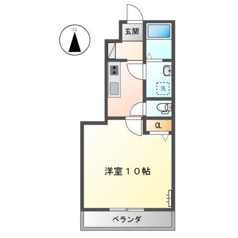 フェリックス(1K/1階)の間取り写真