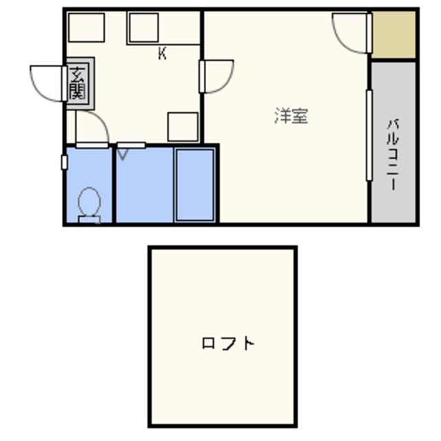 エフ・フラット唐人町(1K/2階)の間取り写真
