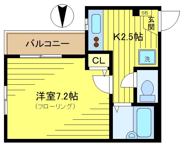S-1355(1K/4階)の間取り写真