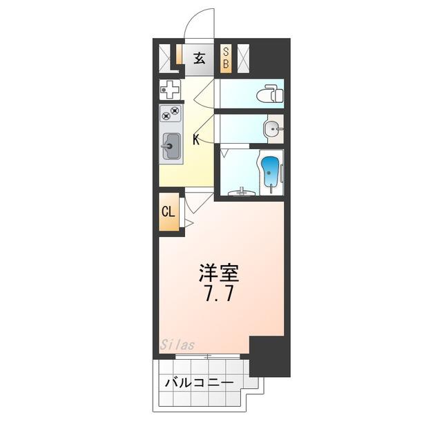 アドバンス大阪ベクエム(1K/7階)の間取り写真