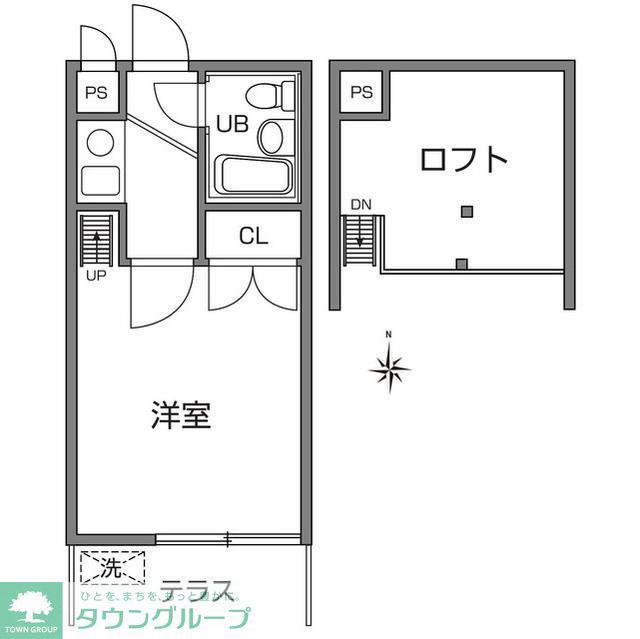 クレスト武蔵野(1K/1階)の間取り写真
