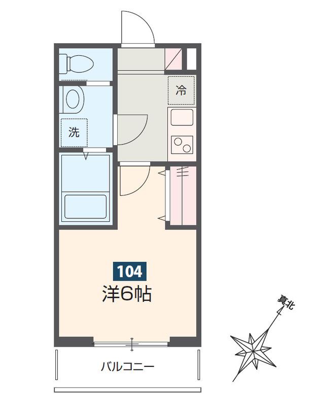 MELDIA新座(1K/1階)の間取り写真