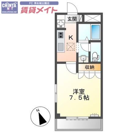 HILLS 青山(1K/1階)の間取り写真