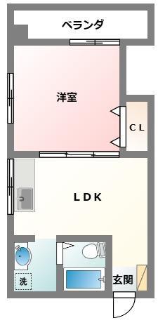 メゾンなかほど(1LDK/4階)の間取り写真