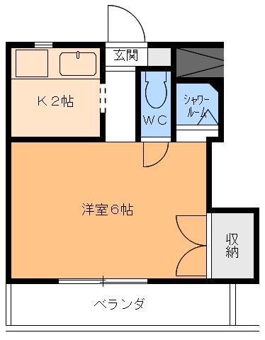 GRACE HATADERA(1K/2階)の間取り写真