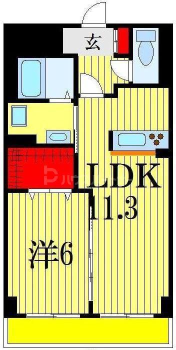 サンライズコード(1LDK/6階)の間取り写真