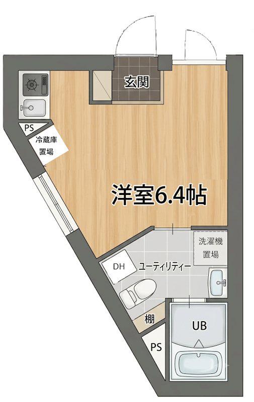 フラシア東品川(ワンルーム/4階)の間取り写真