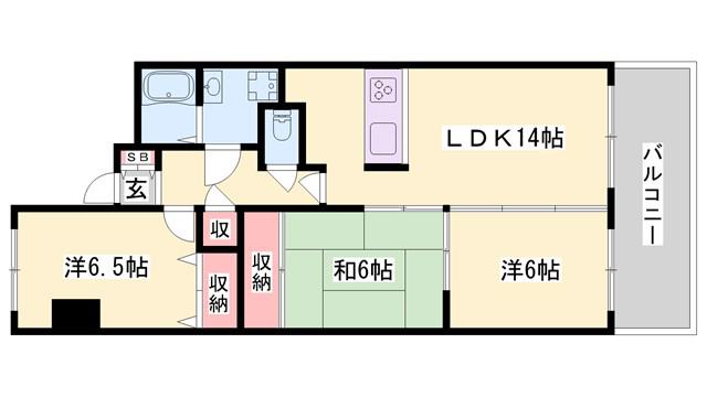 ハーモニー三幸I(3LDK/4階)の間取り写真