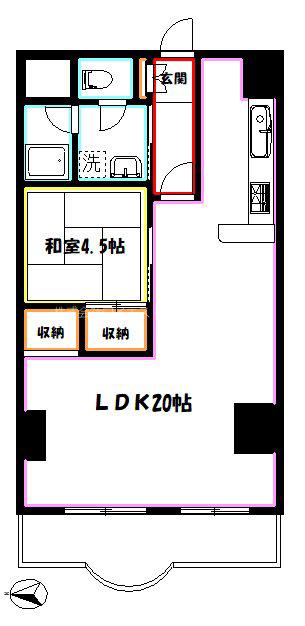 ヴィザージュ三鷹(1LDK/7階)の間取り写真
