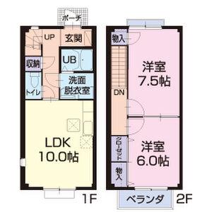 LA・COPAIN(2LDK/1階)の間取り写真