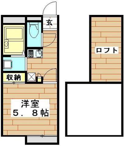 レオパレスグリーンヒル(1K/1階)の間取り写真