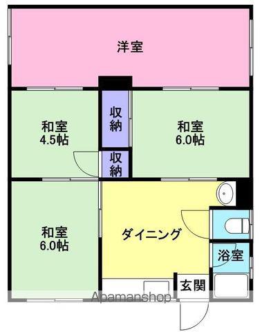 リアンハイム川永(4DK/1階)の間取り写真