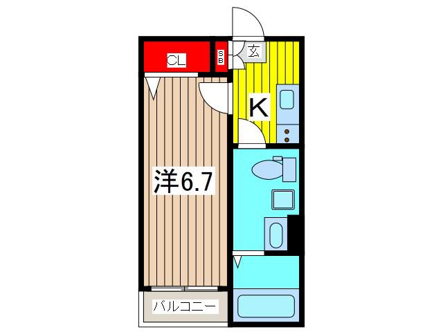 エルグレイス蕨(1K/2階)の間取り写真