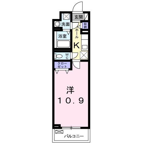 ミルト ハウス(1K/4階)の間取り写真