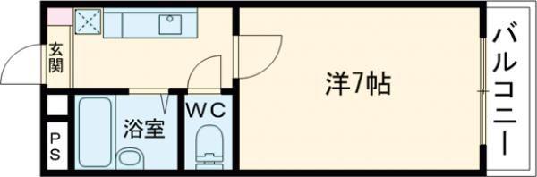 雅ガーデンハイツS(1K/1階)の間取り写真