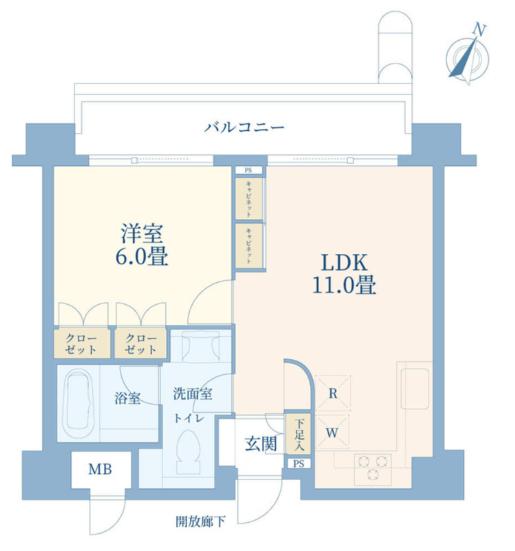 ミュゼ表参道(1LDK/8階)の間取り写真