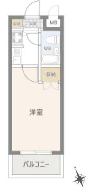 ジョイフル田園調布(1K/4階)の間取り写真
