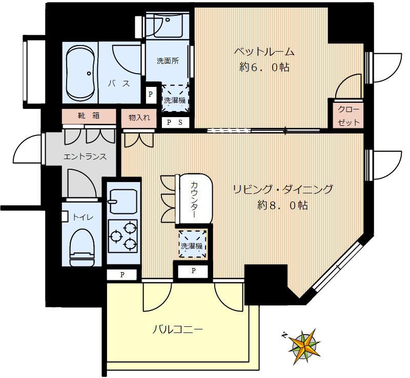 パークリュクス本郷(1LDK/2階)の間取り写真