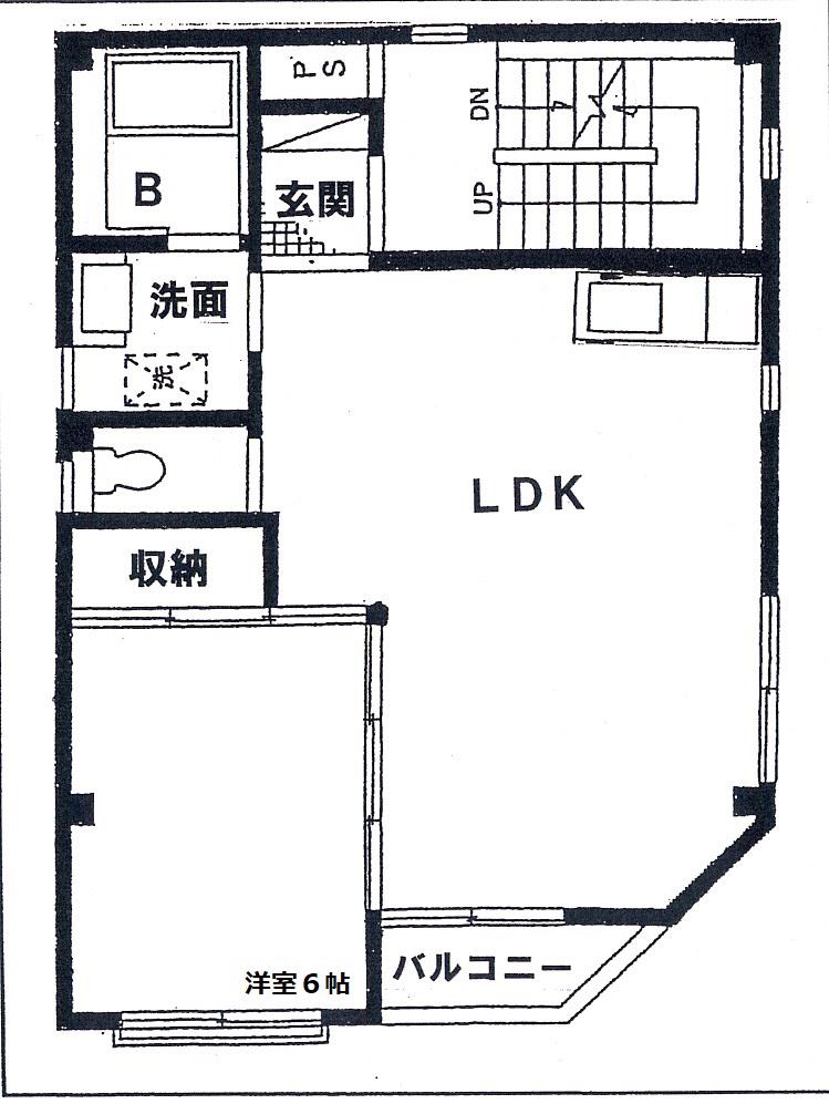 コーポノグチ(1LDK/3階)の間取り写真