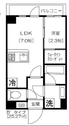 アジールコート芝公園(1LDK/8階)の間取り写真