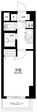 プレール・ドゥーク文京白山(1K/4階)の間取り写真