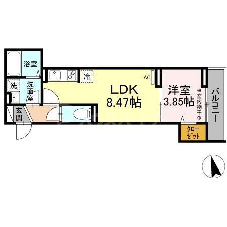 アヴァンス豊島 A(1LDK/2階)の間取り写真