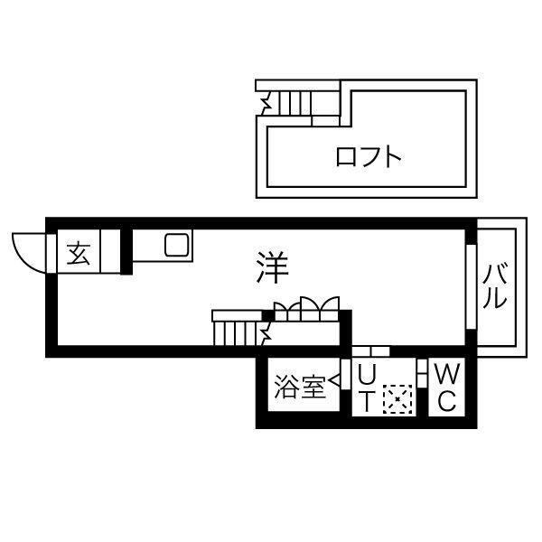 ESTUDIO 南脇(ワンルーム/1階)の間取り写真