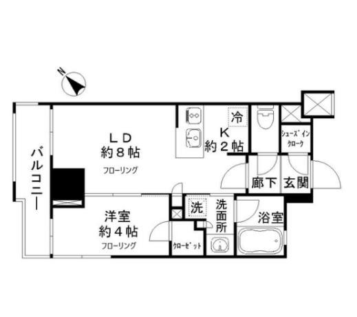 ライオンズ蔵前レジデンス(1LDK/2階)の間取り写真