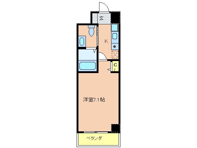 アロハ三宮(1K/2階)の間取り写真