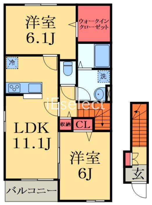 キッサ II(2LDK/2階)の間取り写真