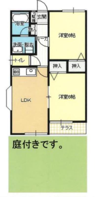 プレステージ東村山(2LDK/1階)の間取り写真