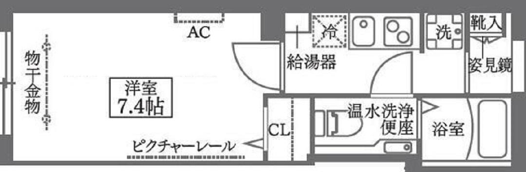 COCOCUBE大森本町(1K/4階)の間取り写真