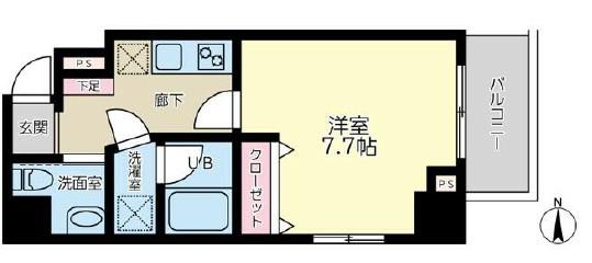 ジェイステージ南砂(1K/4階)の間取り写真