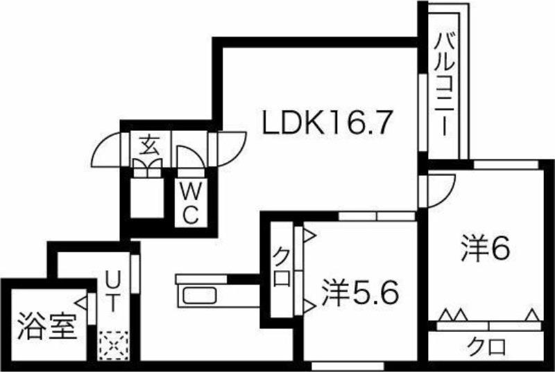 OAKMONT(2LDK/4階)の間取り写真